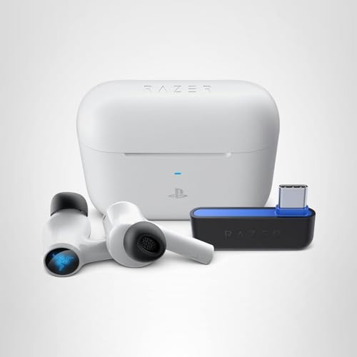 Razer Hammerhead HyperSpeed Wireless Multi-Platform Gaming Earbuds for PlayStation 5 / PS5, PC, Mobile: ANC - Noise Cancelling Mic - Bluetooth 5.2 - RGB Chroma - 30 Hr Battery