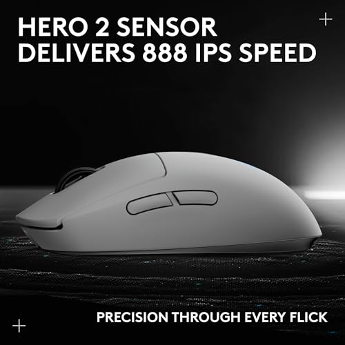 Logitech G PRO 2 Lightspeed Wireless Gaming Mouse, Right- or Left-Handed Mouse with up to 4 Customizable and Switchable Magnetic Side Buttons, 44K DPI Sensor, USB-C Charging, for PC/Mac - White