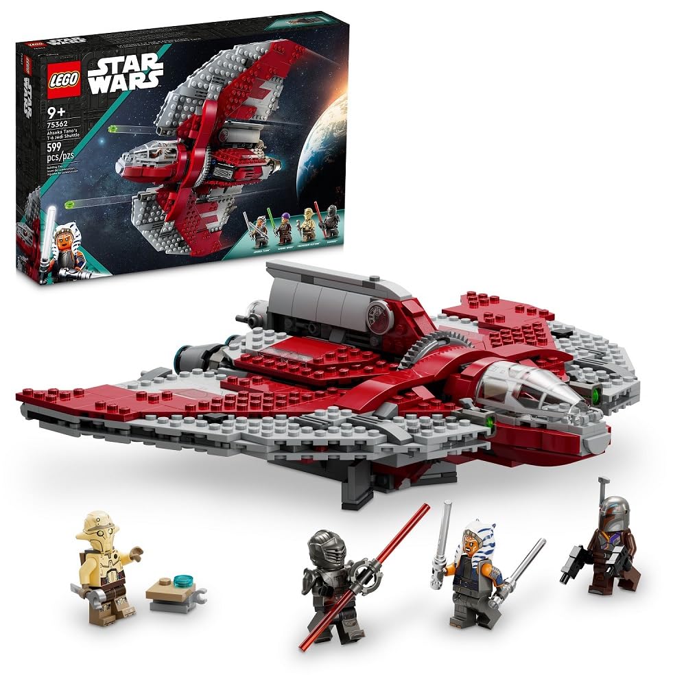 LEGO Star Wars Ahsoka Tano’s T-6 Jedi Shuttle Spaceship Toy - Star Wars Building Toys Set for Kids, Boys & Girls, Ages 9+ - Birthday Gift for Fans - 4 Minifigures - 75362