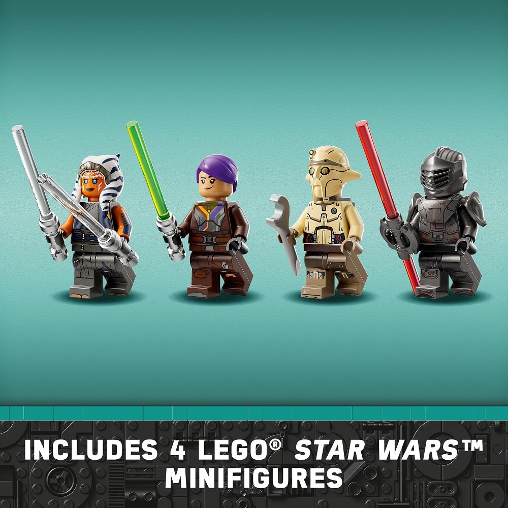 LEGO Star Wars Ahsoka Tano’s T-6 Jedi Shuttle Spaceship Toy - Star Wars Building Toys Set for Kids, Boys & Girls, Ages 9+ - Birthday Gift for Fans - 4 Minifigures - 75362