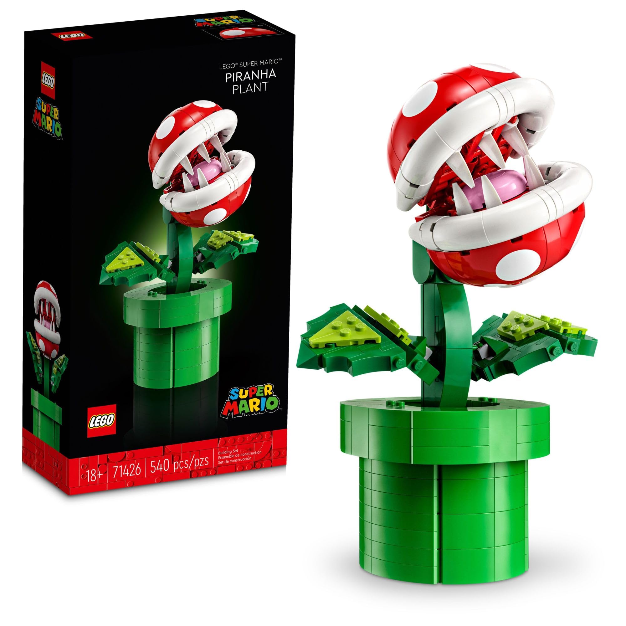 LEGO Super Mario Piranha Plant Building Sets for Adults - Mario Collectible for Men & Women, Ages 18+ Years - Gift for Christmas - Bedroom, Home Office, or Book Shelf Decor - 71426