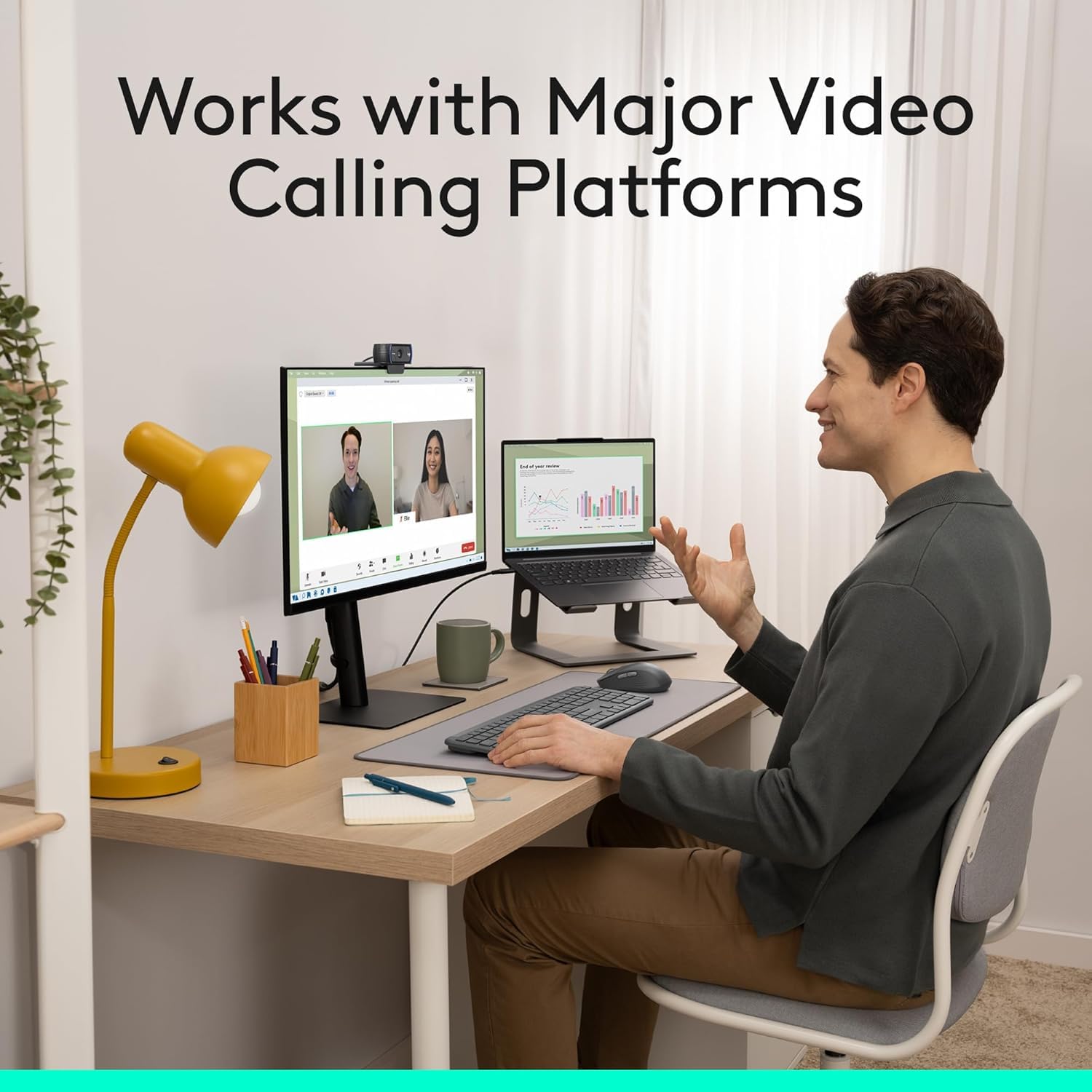 Logitech C920x HD Pro Webcam, Full HD 1080p/30fps Video, Clear Audio, HD Light Correction, PC Camera Webcam, Works with Skype, Zoom, Facetime, PC, Laptop, Mac, Tablet - Black