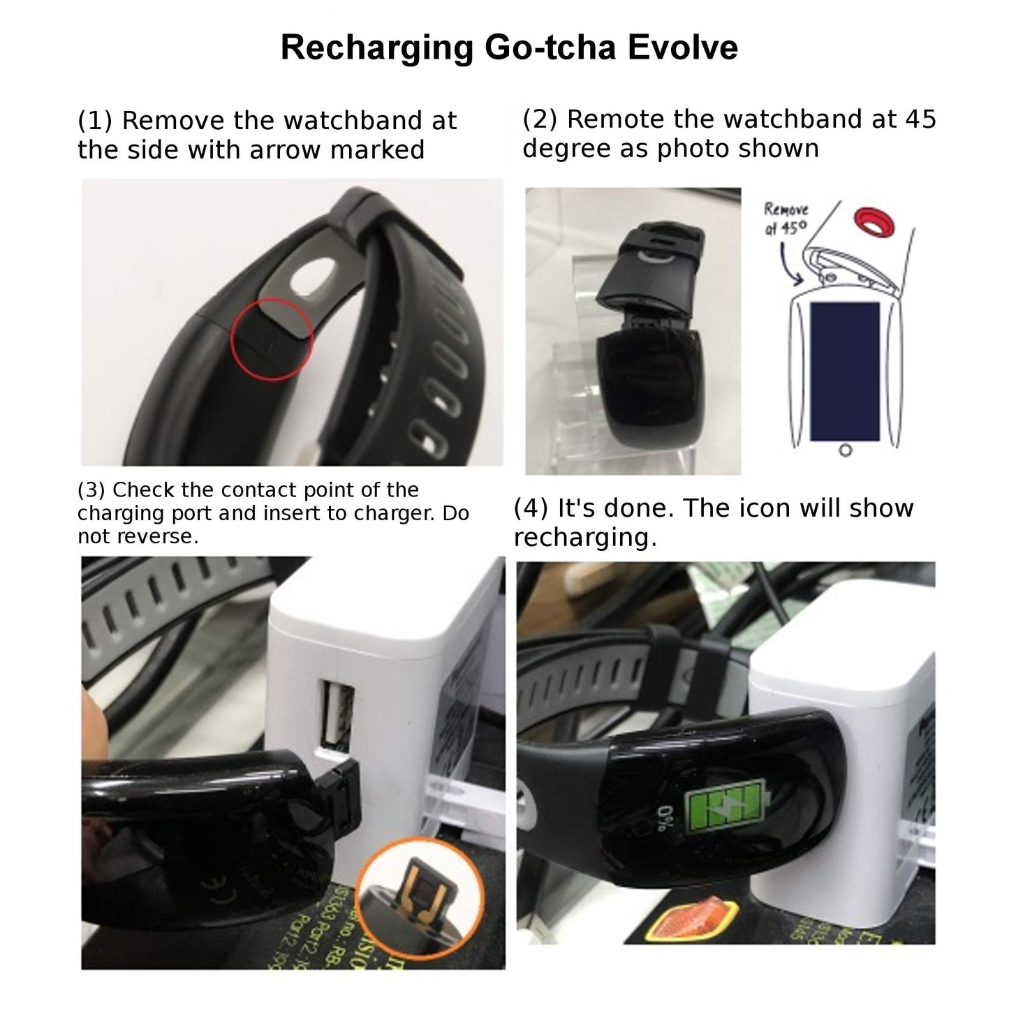 Go-tcha Evolve LED-Touch Wristband Watch for Pokemon Go with Auto Catch and Auto Spin - Black/Gray