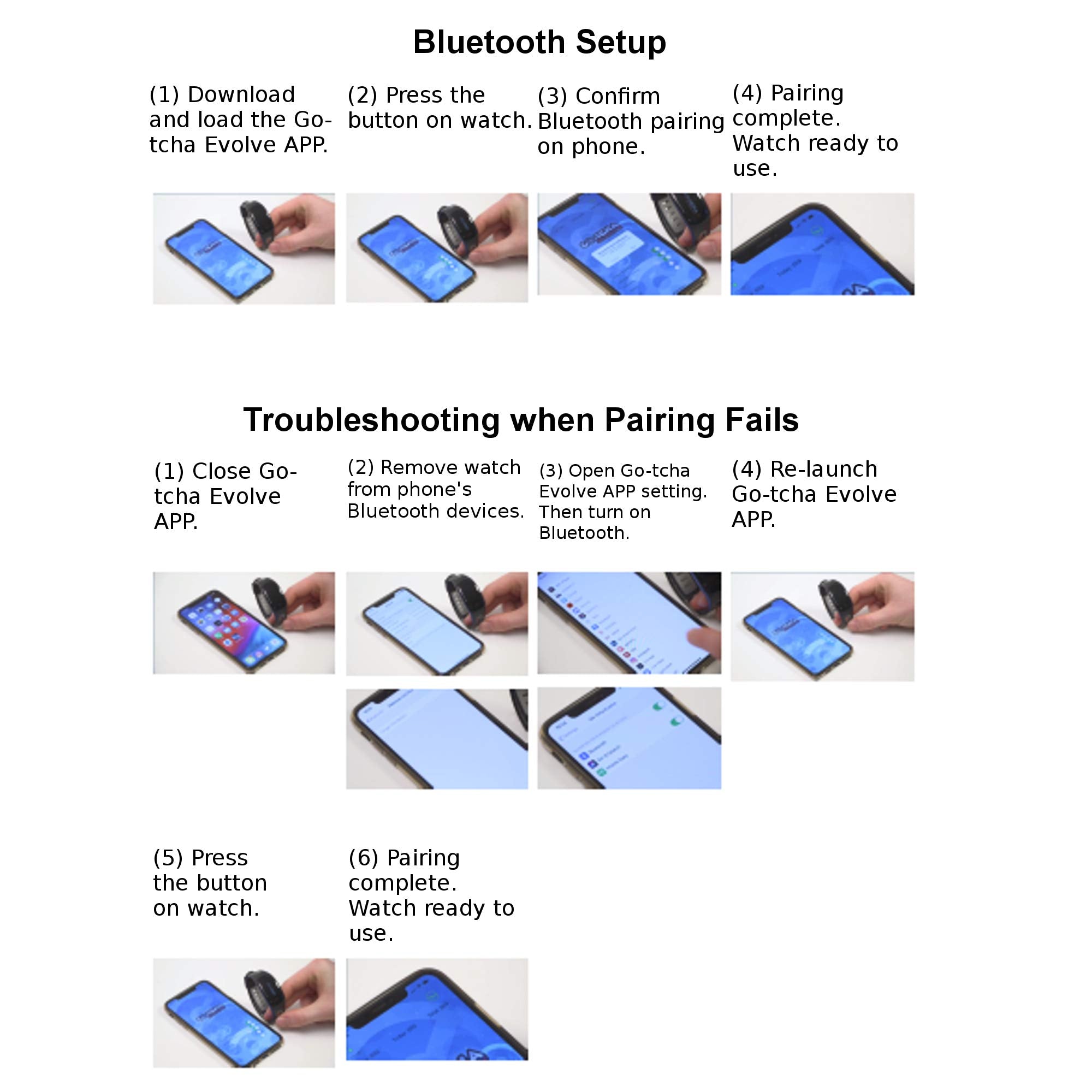 Go-tcha Evolve LED-Touch Wristband Watch for Pokemon Go with Auto Catch and Auto Spin - Black/Gray