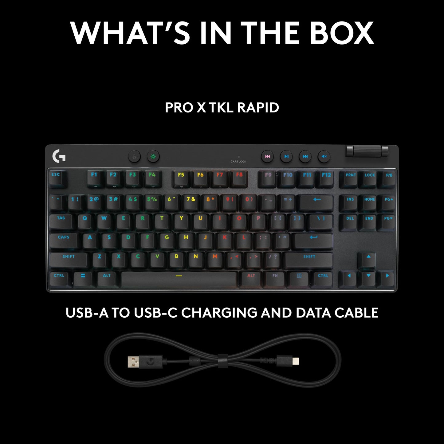 Logitech G PRO X TKL Rapid Tenkeyless Wired Gaming Keyboard with Magnetic Analog Switches, RGB - Black, PC Gaming Keyboards, Pro