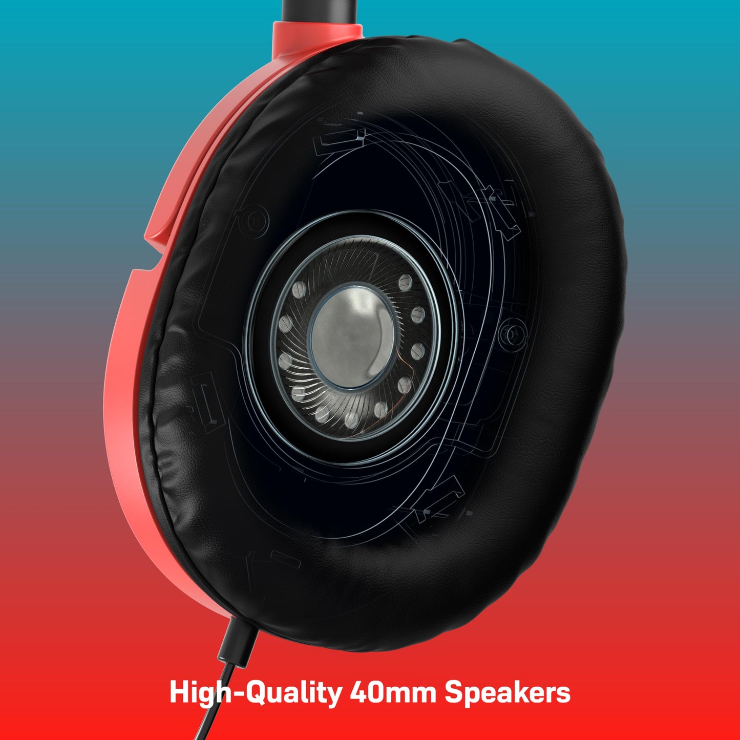 Turtle Beach Recon 50 Xbox Gaming Headset - Xbox Series X, Xbox Series S, Xbox One, PS5, PS4, PlayStation, Mobile & PC with 3.5mm - Removable Mic, 40mm Speaker, Red and Blue