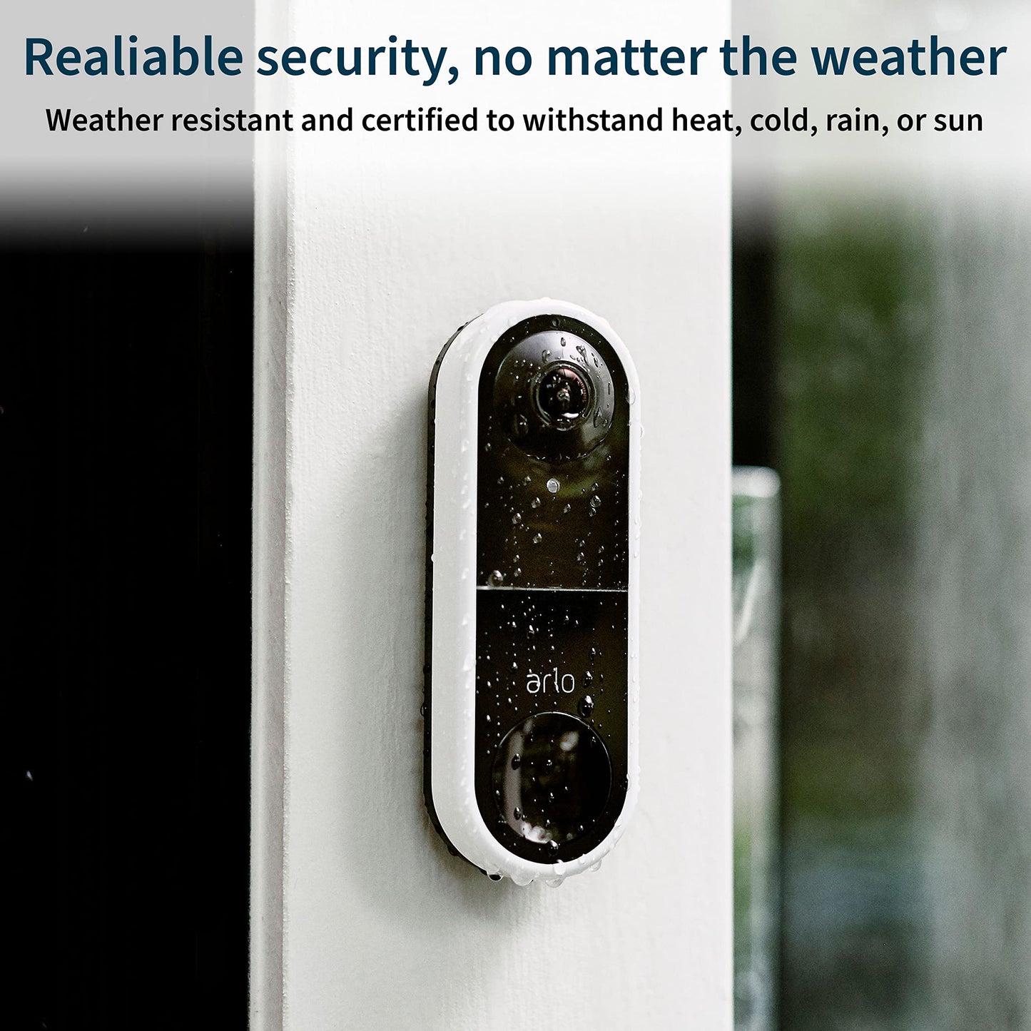 Arlo Essential Wired Video Doorbell - HD Video, 180° View, Night Vision, 2 Way Audio, Black - AVD1001B