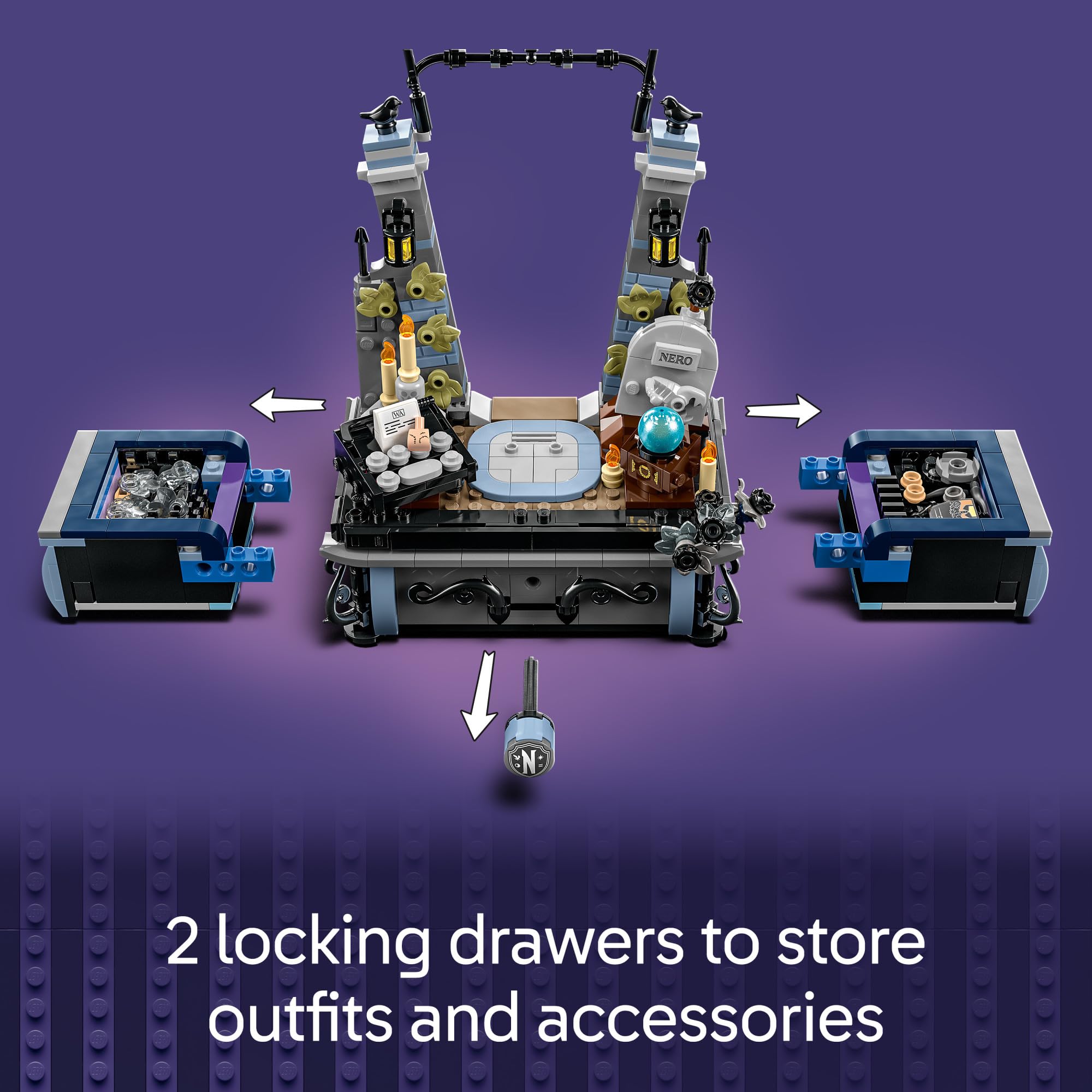 LEGO Wednesday Addams Figure - Building Toy for Kids, Girls & Boys, Ages 10+ - Collectible Wednesday Addams Doll with Display for Fans - Gift Idea for Birthday - 76780