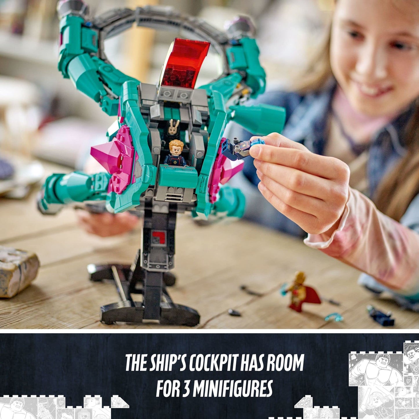 LEGO Marvel The New Guardians’ Ship 76255, Spaceship Building Toy with 5 Minifigures, Collectible Model from Guardians of The Galaxy 3, Displayable Super Hero Gift Idea for Kids and Teens Ages 10+