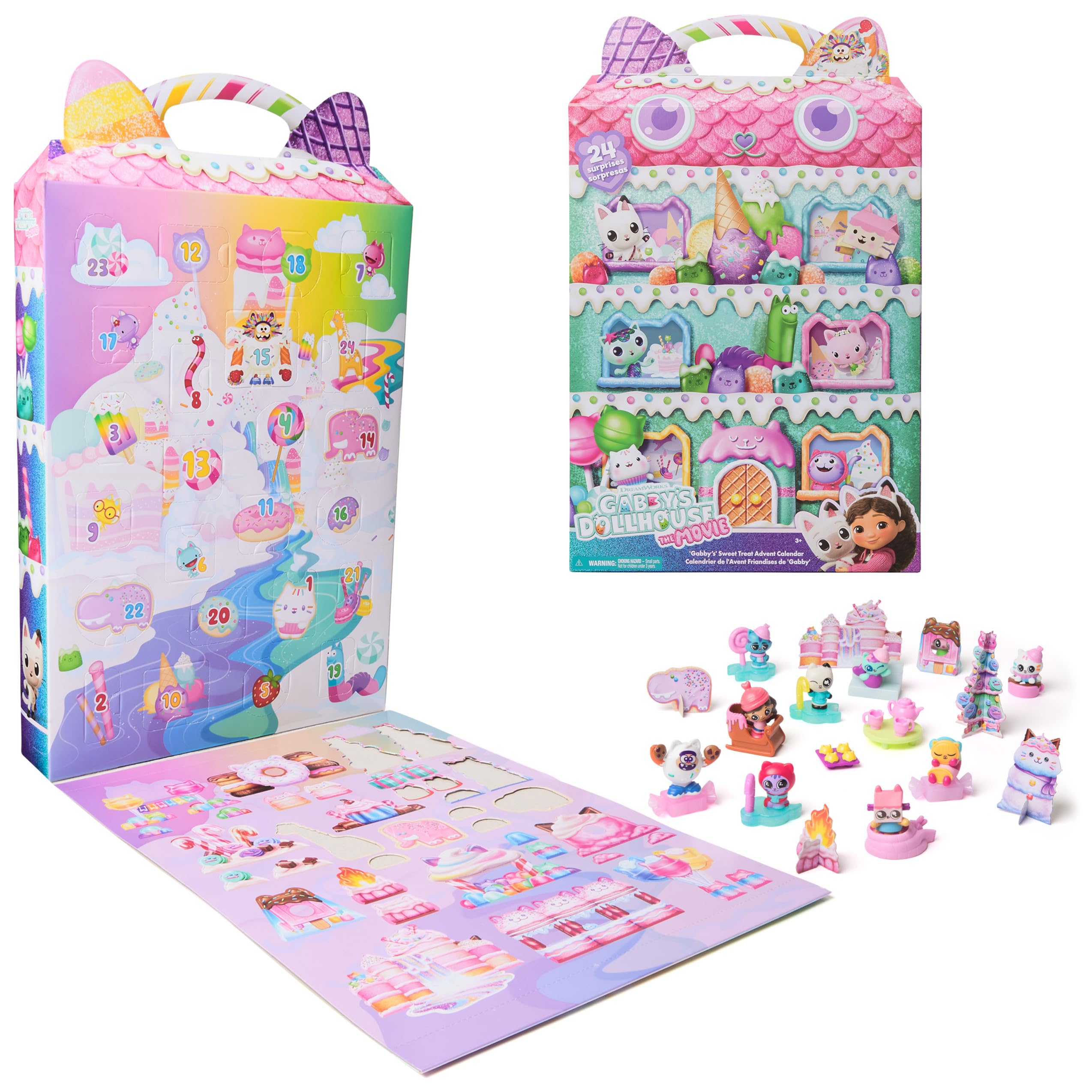 Gabby's Dollhouse: The Film Advent Calendar 2025 Cute Winter Surprise, 24 Surprise Toys with Gabby Figure, Cat Friends & Accessories, for Children from 3 Years
