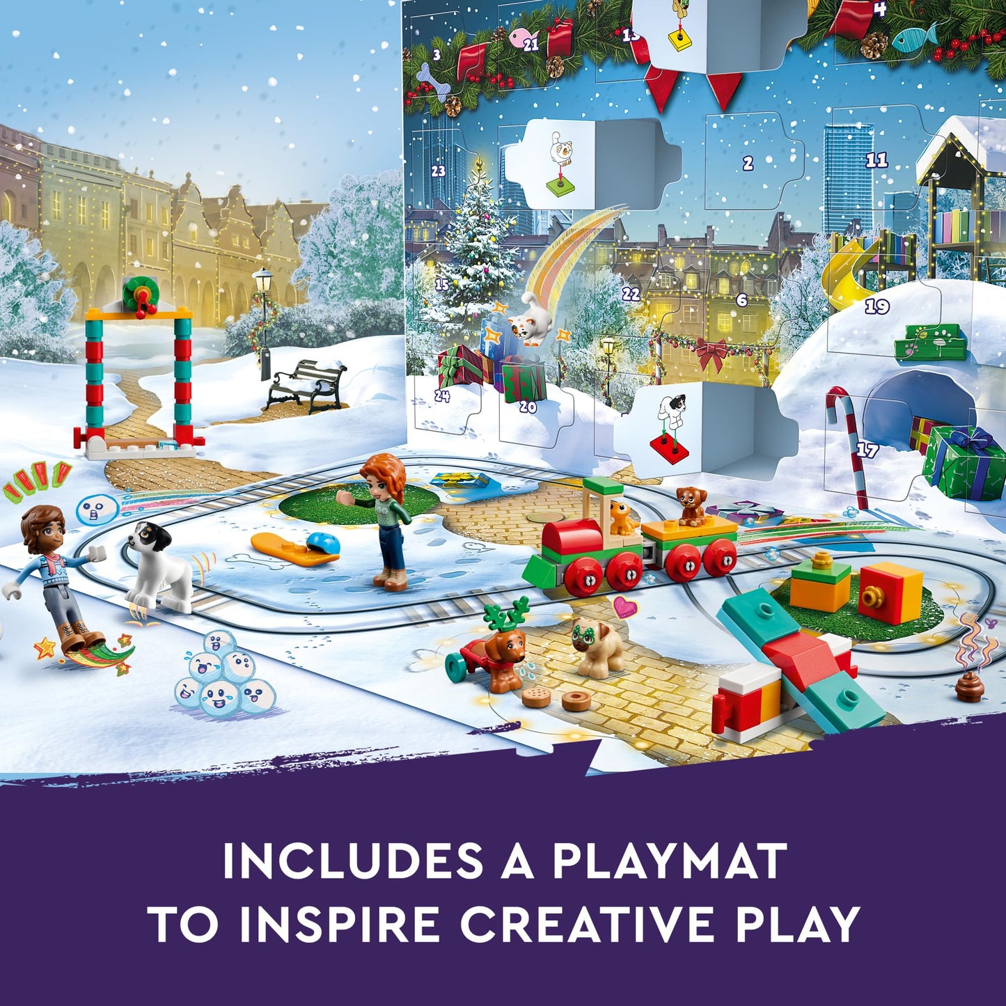 LEGO Friends 2023 Advent Calendar 41758 Christmas Holiday Countdown Playset, 24 Collectible Daily Surprises Including 2 Mini-Dolls and 8 Pet Figures