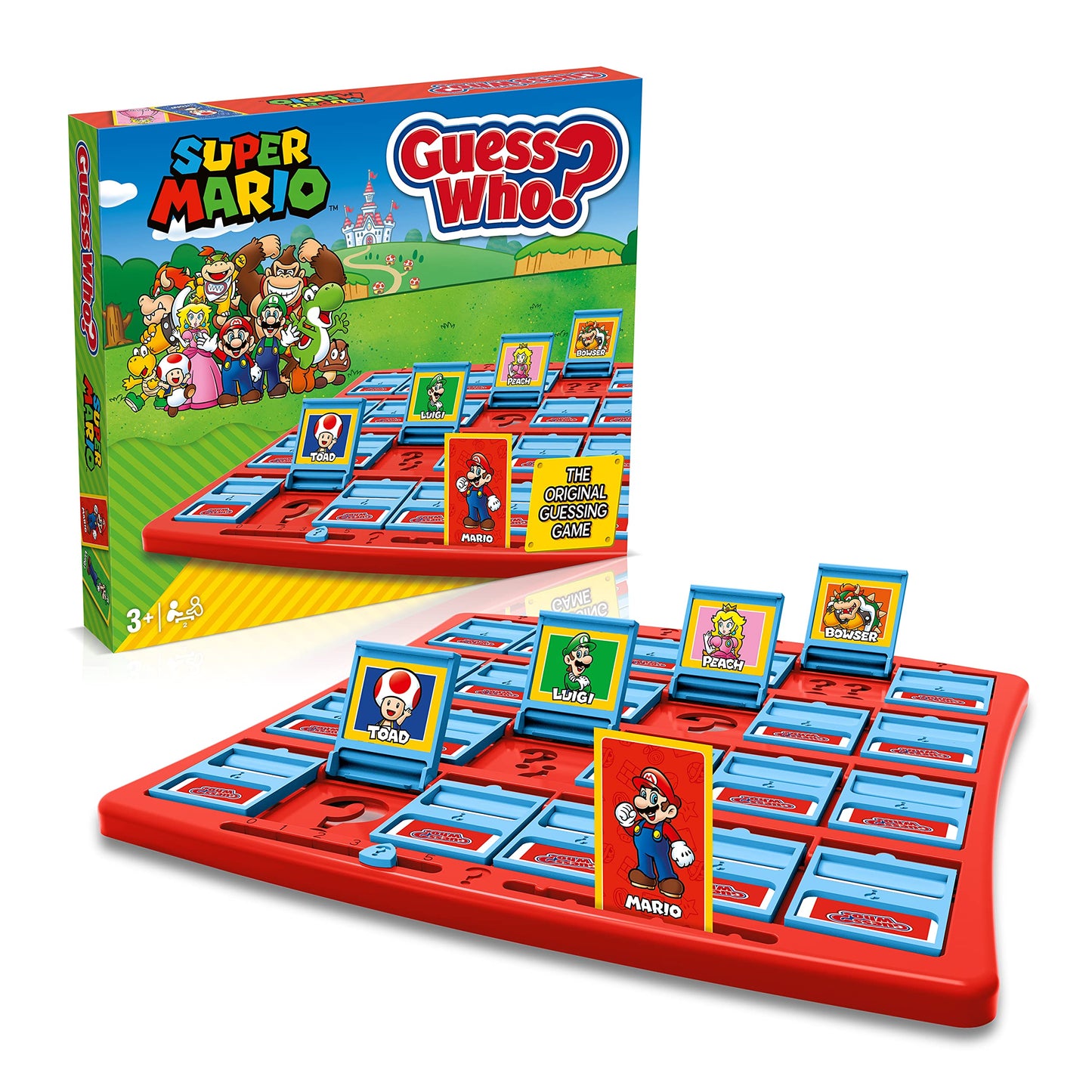 Winning Moves Super Mario Guess Who? Board Game, Play with Classic Nintendo Characters Including Mario, Luigi, Peach, Bowser, and Donkey Kong, 2 Players Makes a Great Gift for Ages 3 Plus