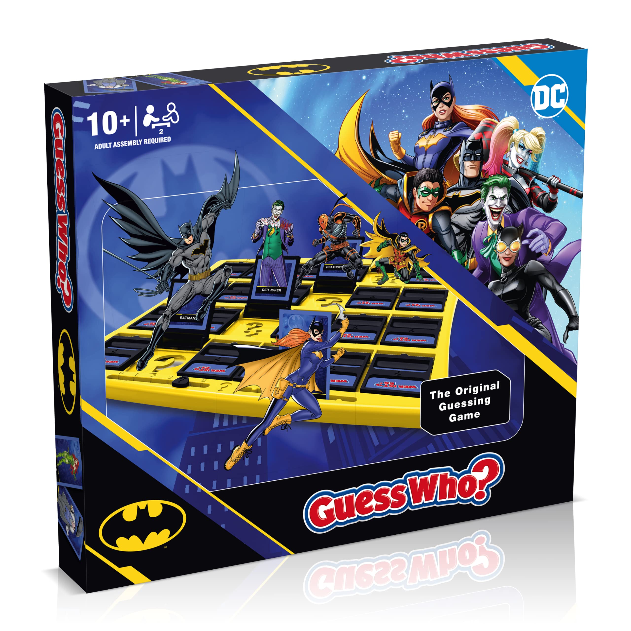 Winning Moves DC Comics Batman Guess Who? Board Game, Play with Your Favourite Gotham City Characters Age 6+ Including Batgirl, Robin, Joker and Harley Quinn, 2 Player Game for Ages 4 Plus