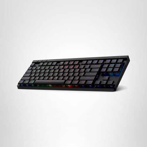 Logitech G515 Wireless Gaming Keyboard TKL, LIGHTSYNC RGB, Thin Tenkeyless Design, Double-Shot PBT Keycaps, Tactile Brown Mechanical Switches - Black