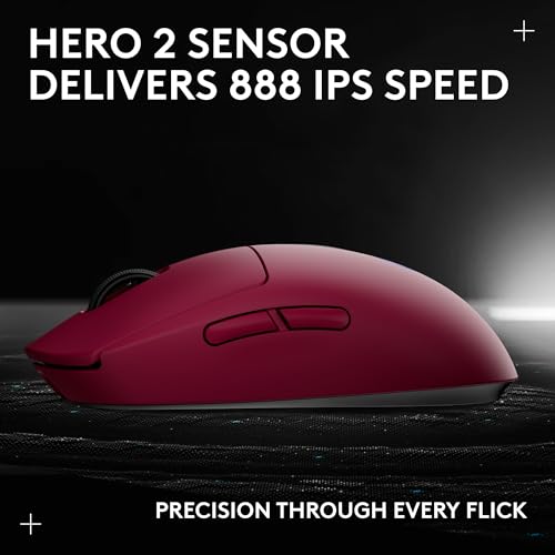 Logitech G PRO 2 Lightspeed Wireless Gaming Mouse, Right- or Left-Handed Mouse with up to 4 Customizable and Switchable Magnetic Side Buttons, 44K DPI Sensor, USB-C Charging, for PC/Mac - Magenta