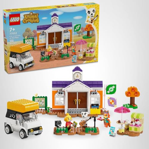 LEGO Animal Crossing K.K.’s Concert in The Plaza Building Toys Set - Animal Crossing Toy Figures & Playsets for Kids, Girls & Boys, Ages 7+ - Pretend Play Gift for Christmas - 77052