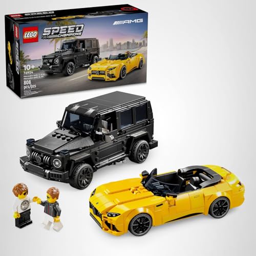 LEGO Speed Champions Mercedes-AMG G 63 & Mercedes-AMG SL 63 Building Toys - Kids Pretend Play Toy Cars for Boys & Girls, Ages 10+ Years - Gifts for Christmas - 76924