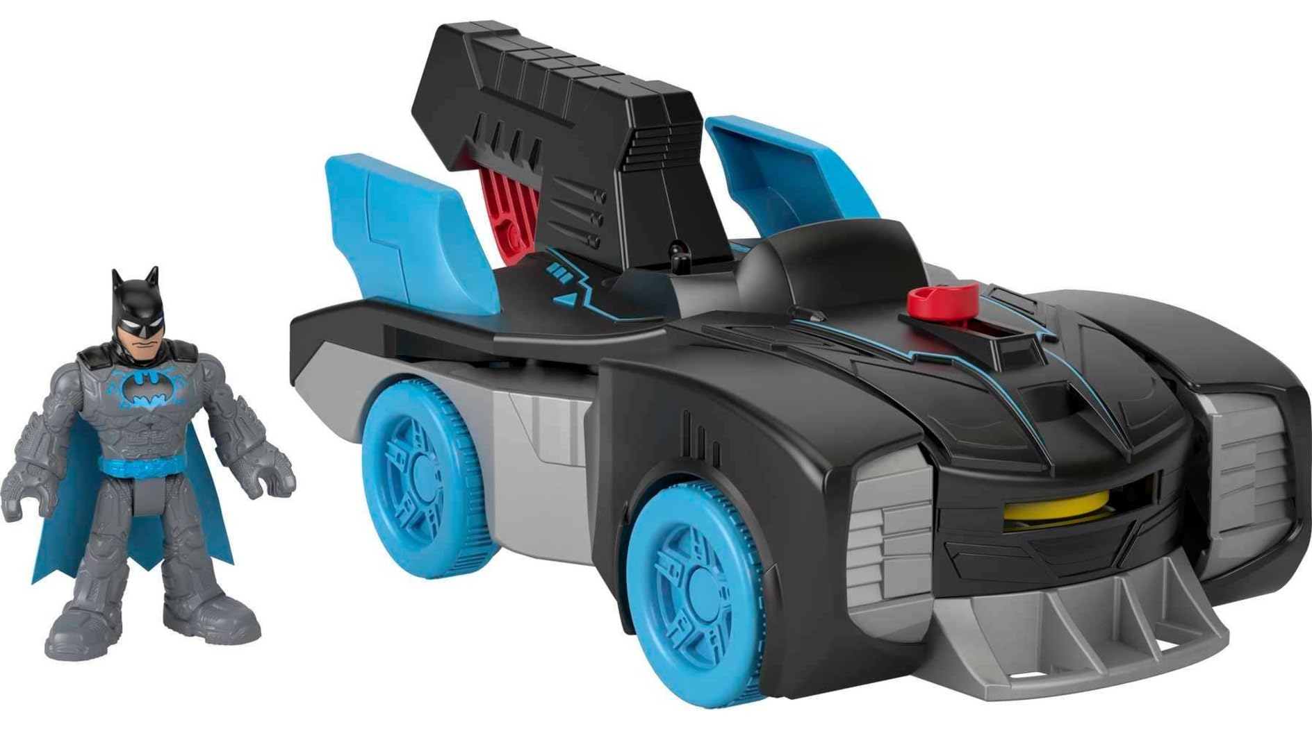 Fisher-Price Imaginext DC Super Friends Batman Toy Bat-Tech Batmobile Car & Light-Up Figure for Preschool Pretend Play Kids Ages 3+ Years