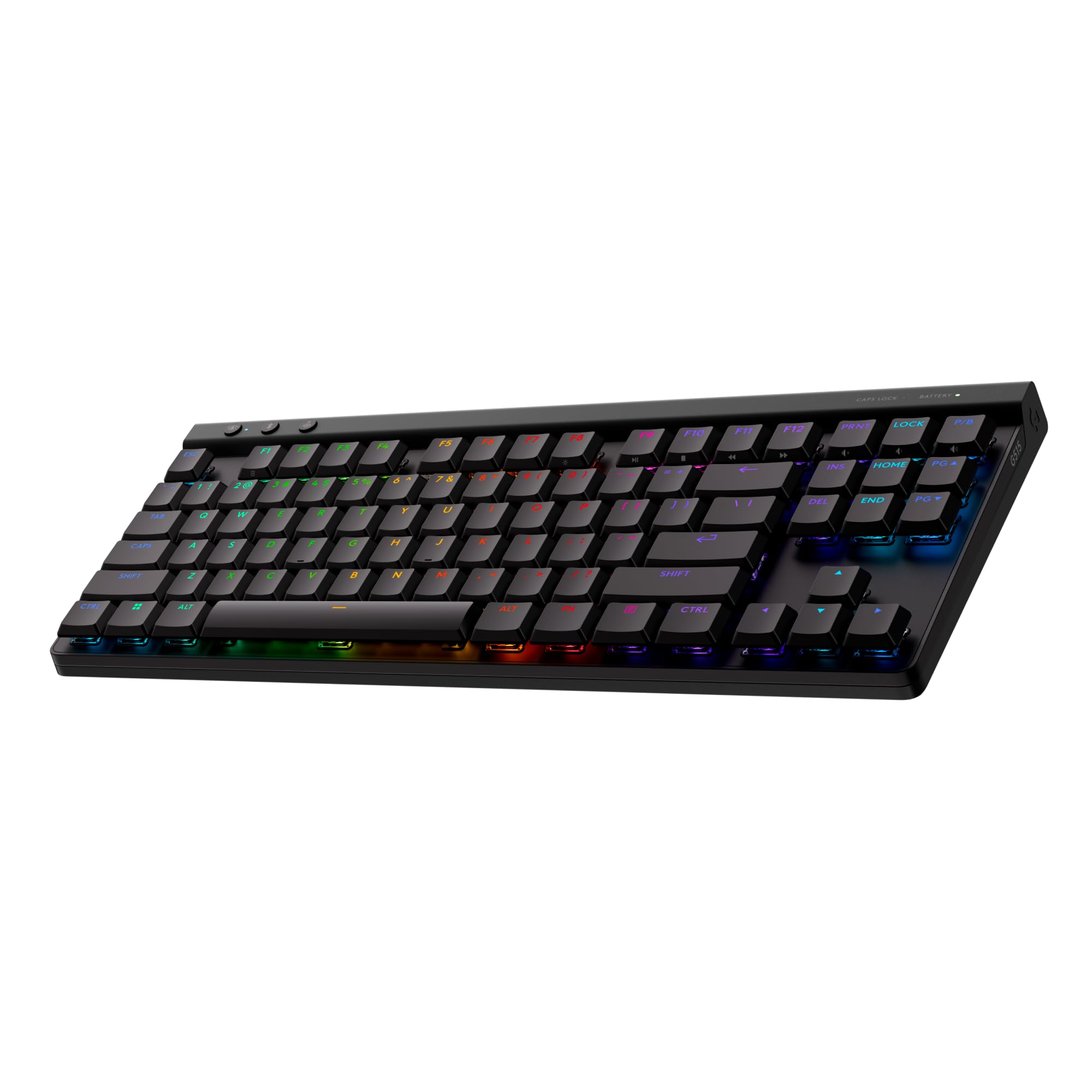 Logitech G515 Wireless Gaming Keyboard TKL, LIGHTSYNC RGB, Thin Tenkeyless Design, Double-Shot PBT Keycaps, Tactile Brown Mechanical Switches - Black