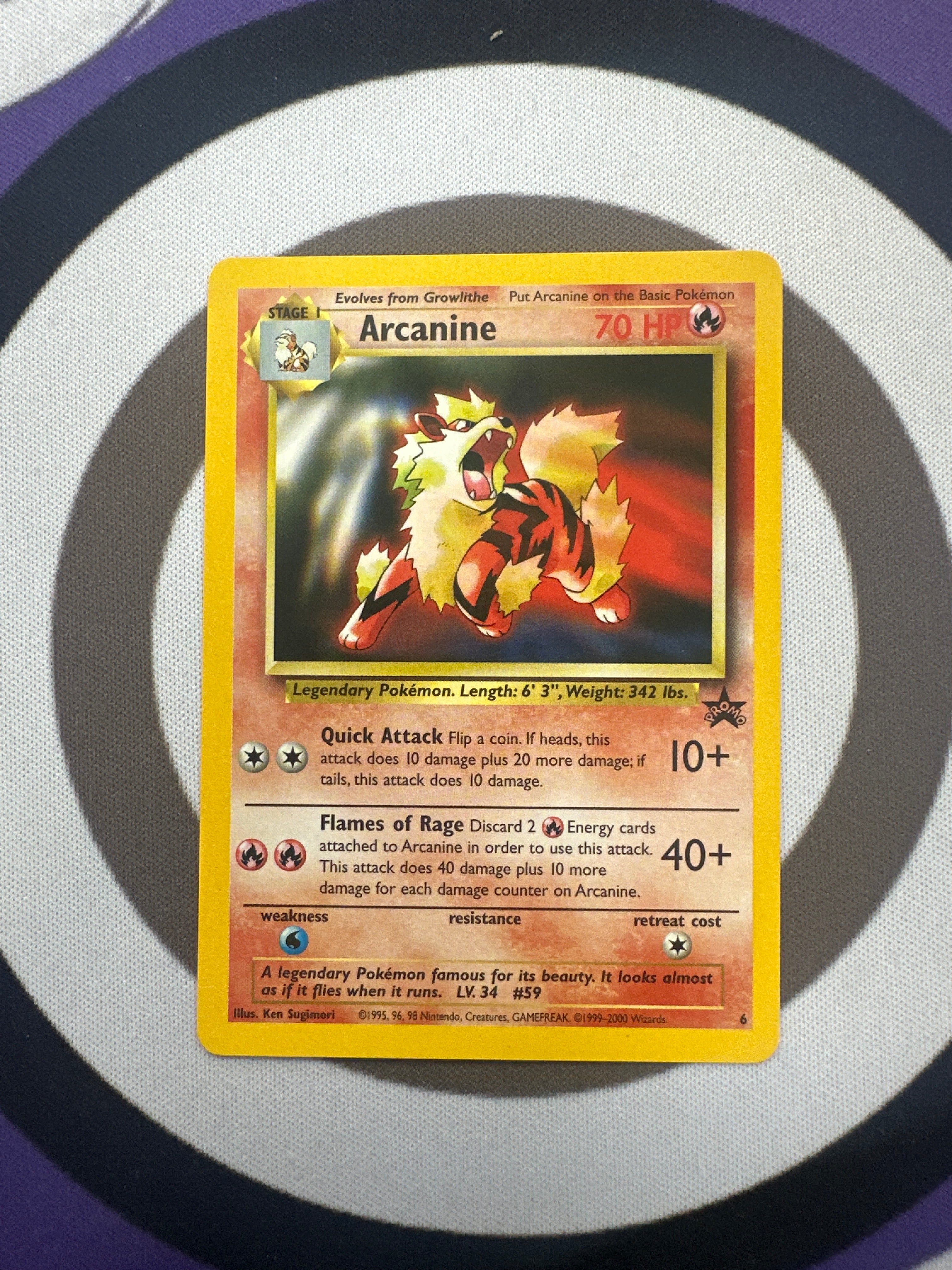 1995 arcanine pokemon card 2000 Nintendo Gym Challenge Blaine's Holo-1St Edition Retreat Cost THE LEGEND THAT RUNS