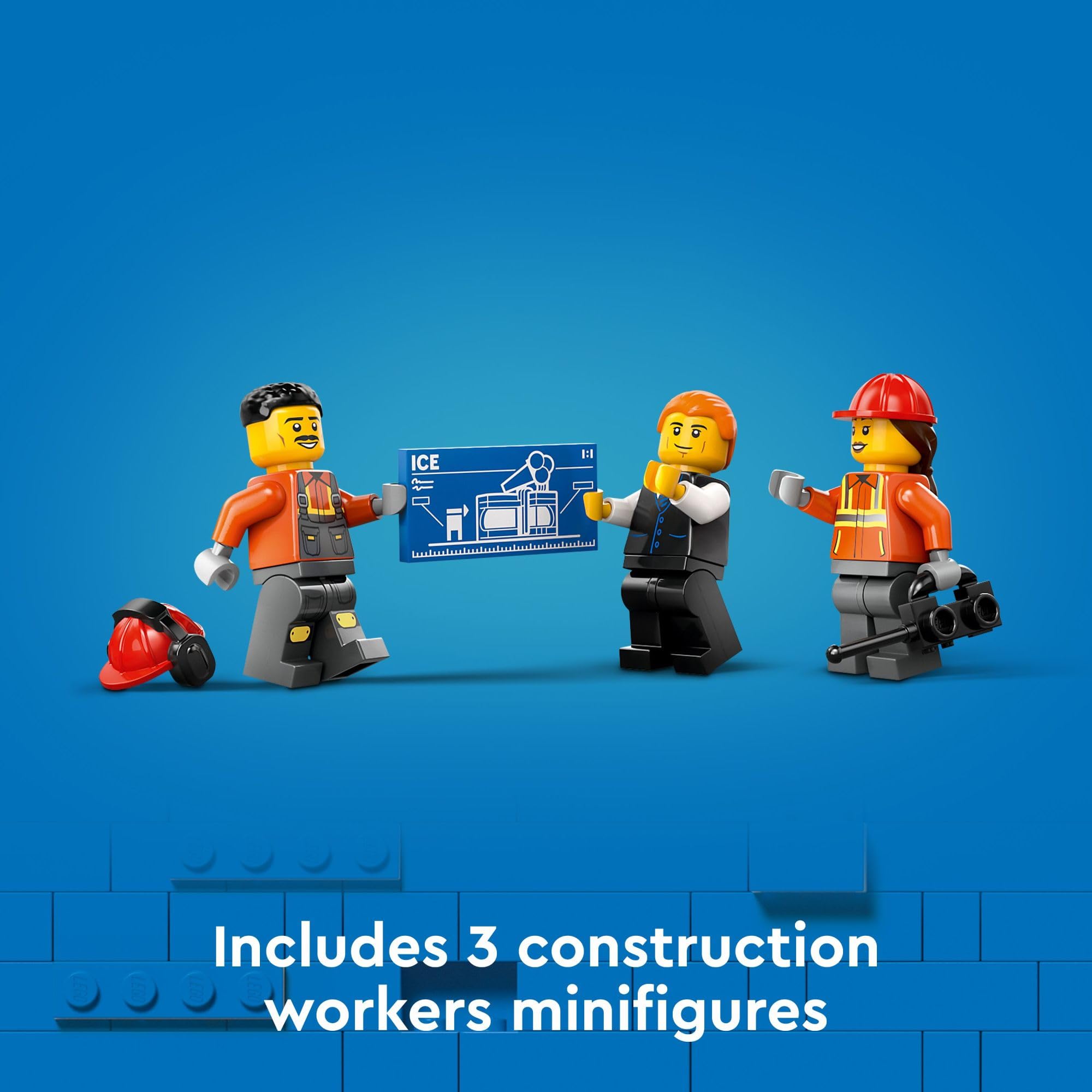 LEGO City Yellow Construction Excavator Toy Digger for Boys and Girls Ages 8 and Up, 3 Construction Worker Minifigures Included for Fun Pretend Play, Birthday for Kids, 60420