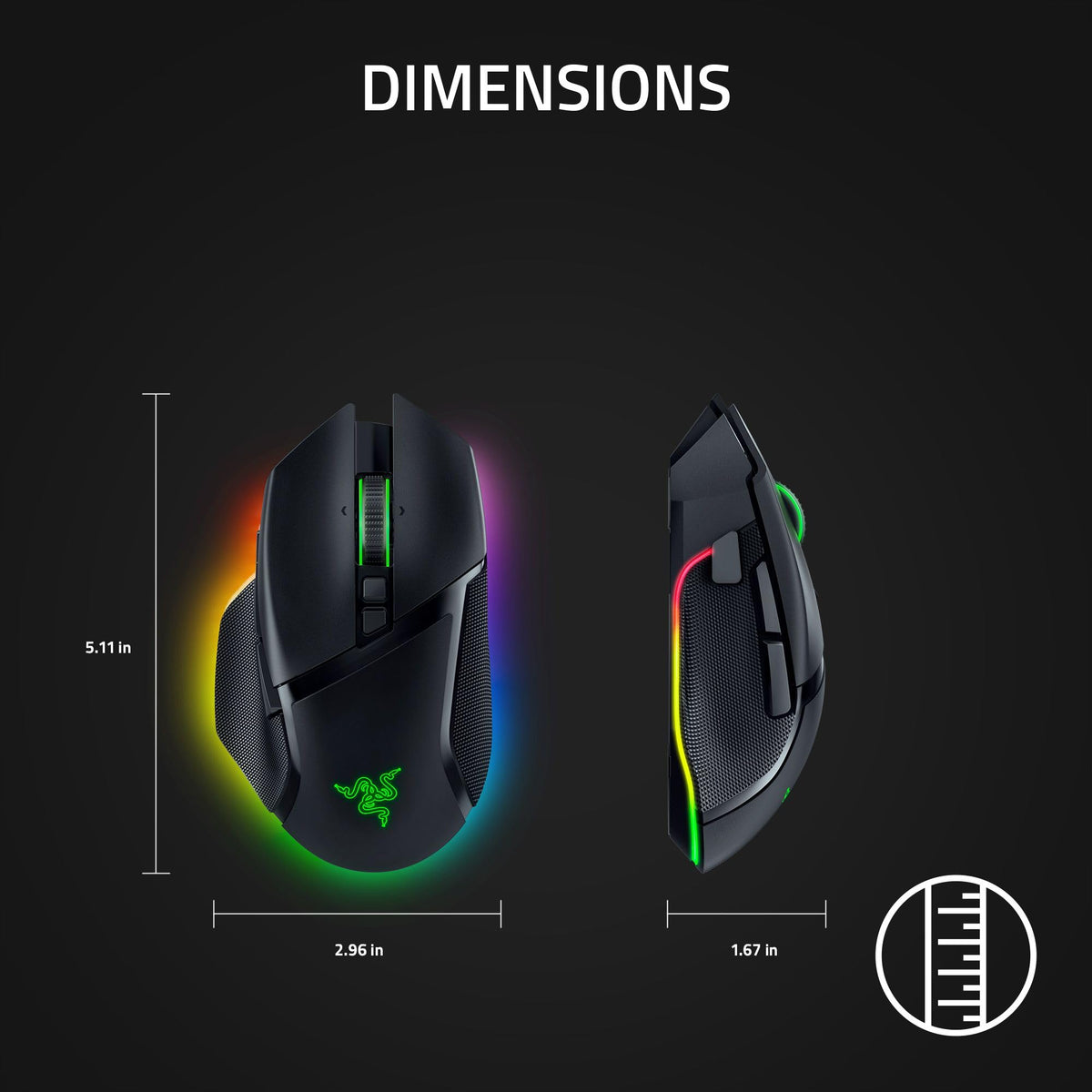 Hyperscroll Wheel Razer Basilisk V3 Pro Wireless Gaming Mouse, HyperScroll Tilt Wheel, 3 ...