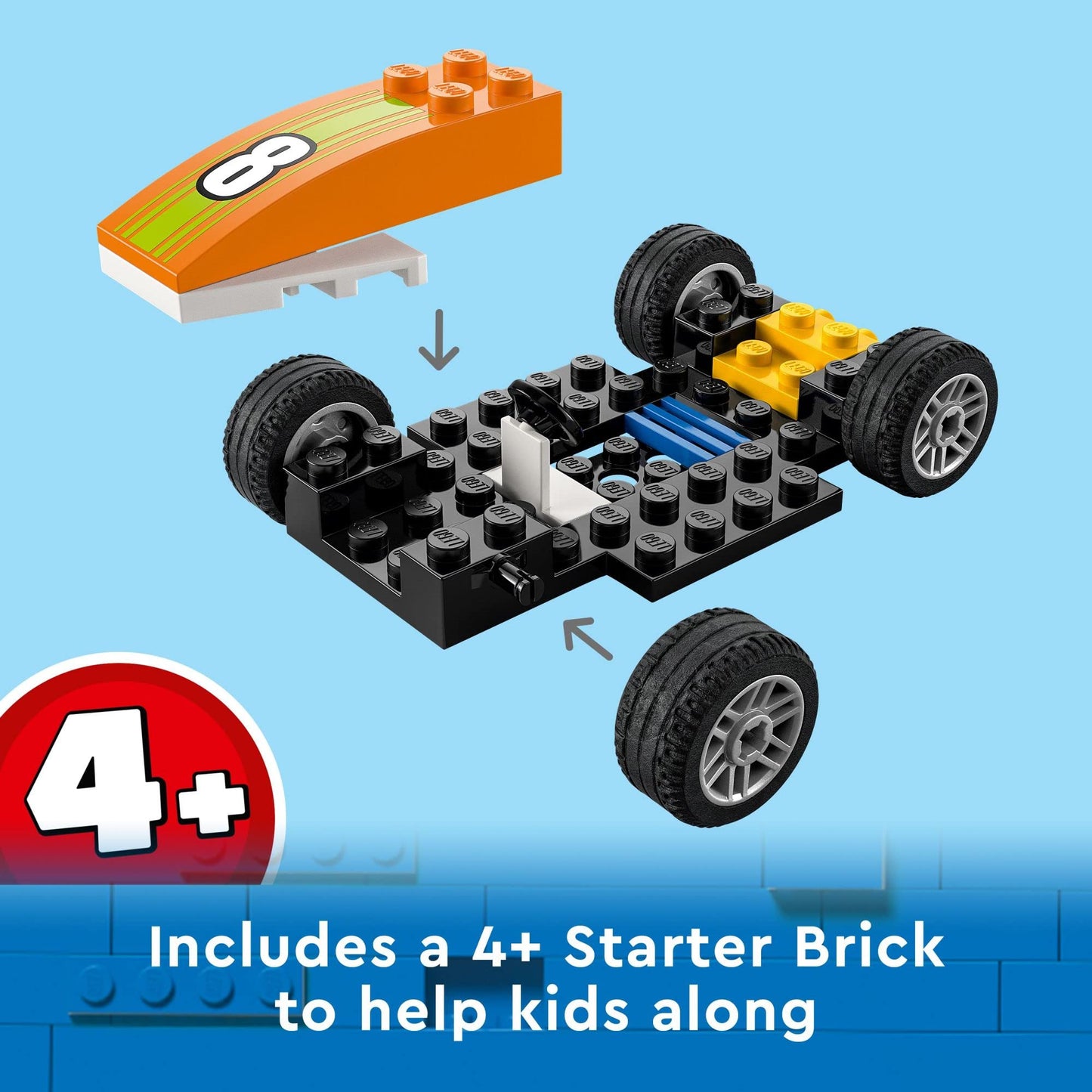 LEGO City Great Vehicles Race Car, 60322 F1 Style Toy for Preschool Kids 4 Plus Years Old, with Mechanic and Racing Driver Minifigures