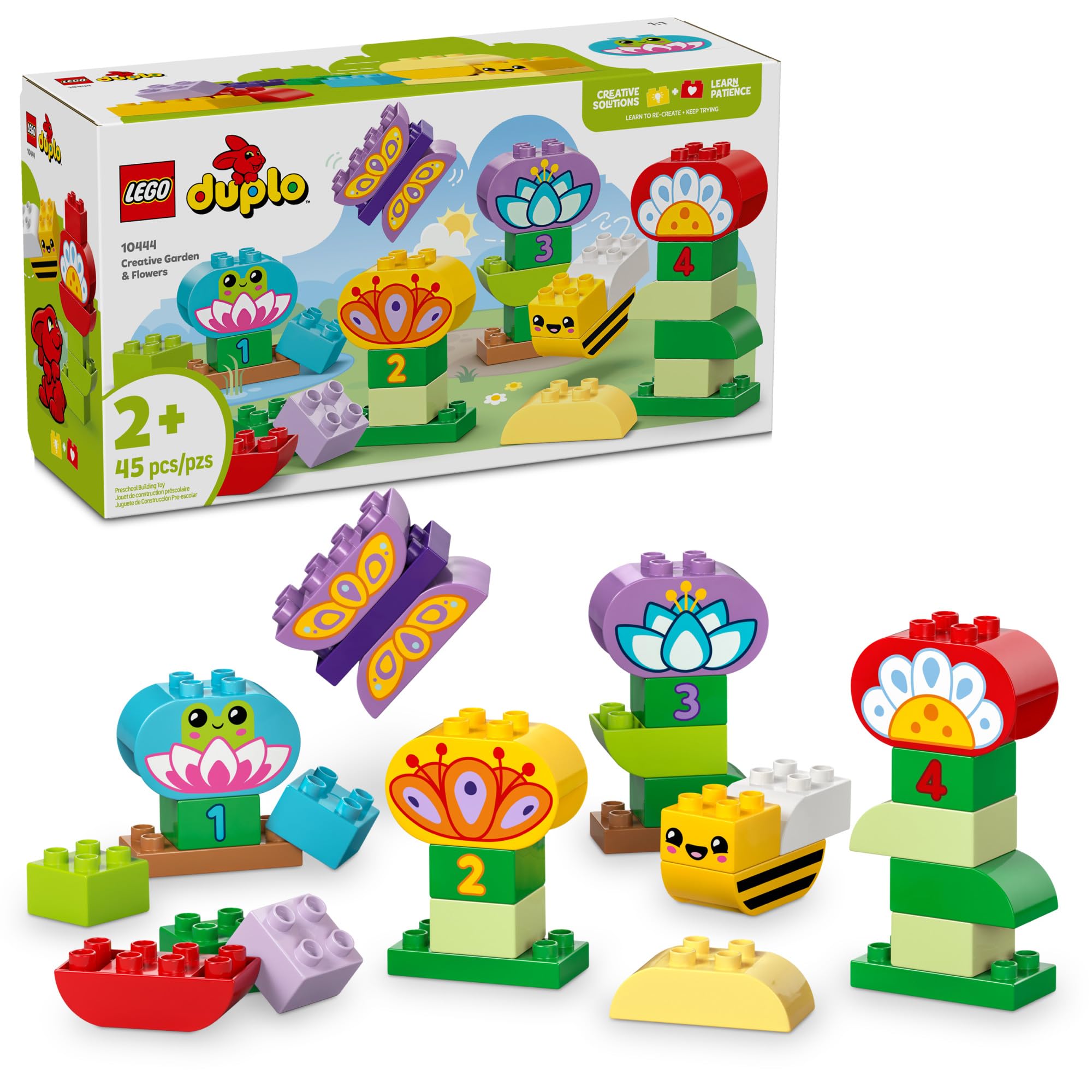 LEGO DUPLO Town Creative Garden & Flowers Building Toy Playset - Preschool Learning and Educational Flower Toy for Toddlers, Boys and Girls, Ages 2+ - Baby Gift Idea - 10444