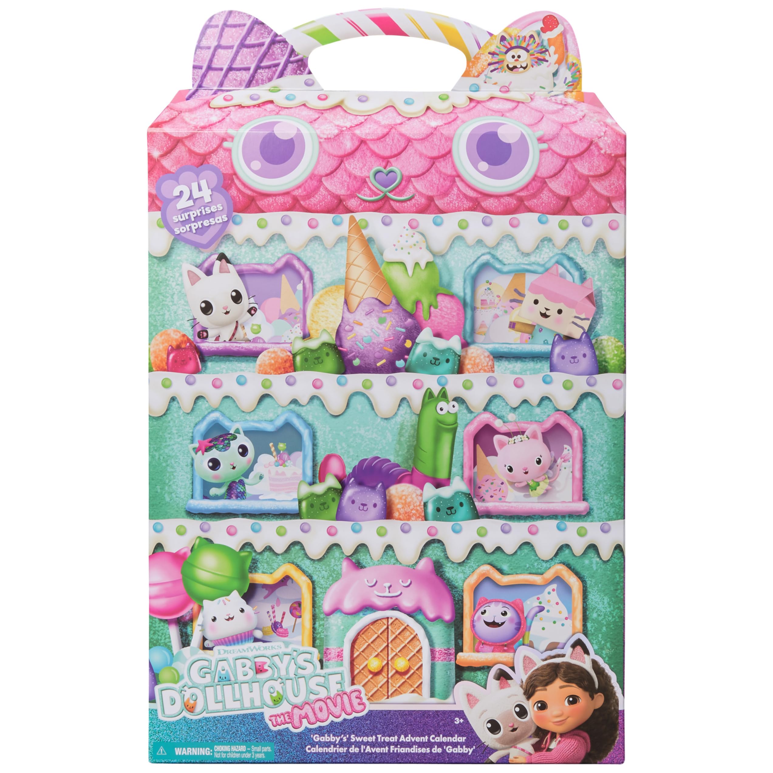 Gabby's Dollhouse: The Film Advent Calendar 2025 Cute Winter Surprise, 24 Surprise Toys with Gabby Figure, Cat Friends & Accessories, for Children from 3 Years