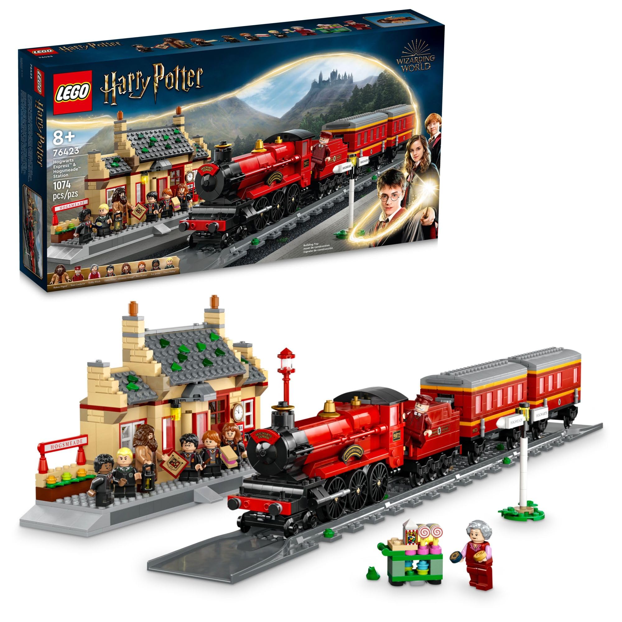 LEGO Harry Potter Hogwarts Express & Hogsmeade Station Building Toy - Pretend Play and Display Decor for Boys & Girls, Ages 8+ - Gift Idea for Birthdays - 76423