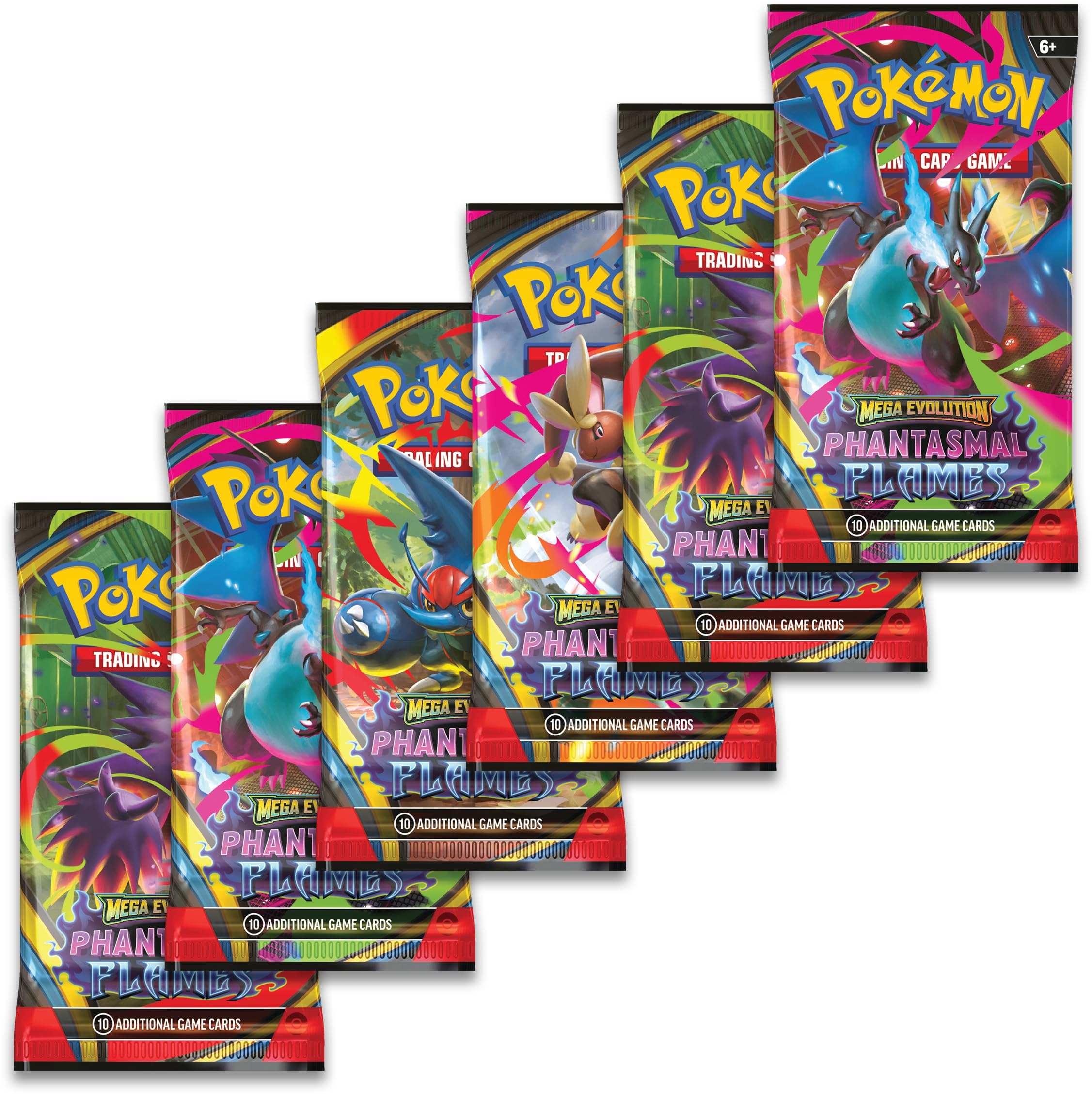 Pokémon TCG: Mega Evolution—Phantasmal Flames Booster Bundle (6 Booster Packs)