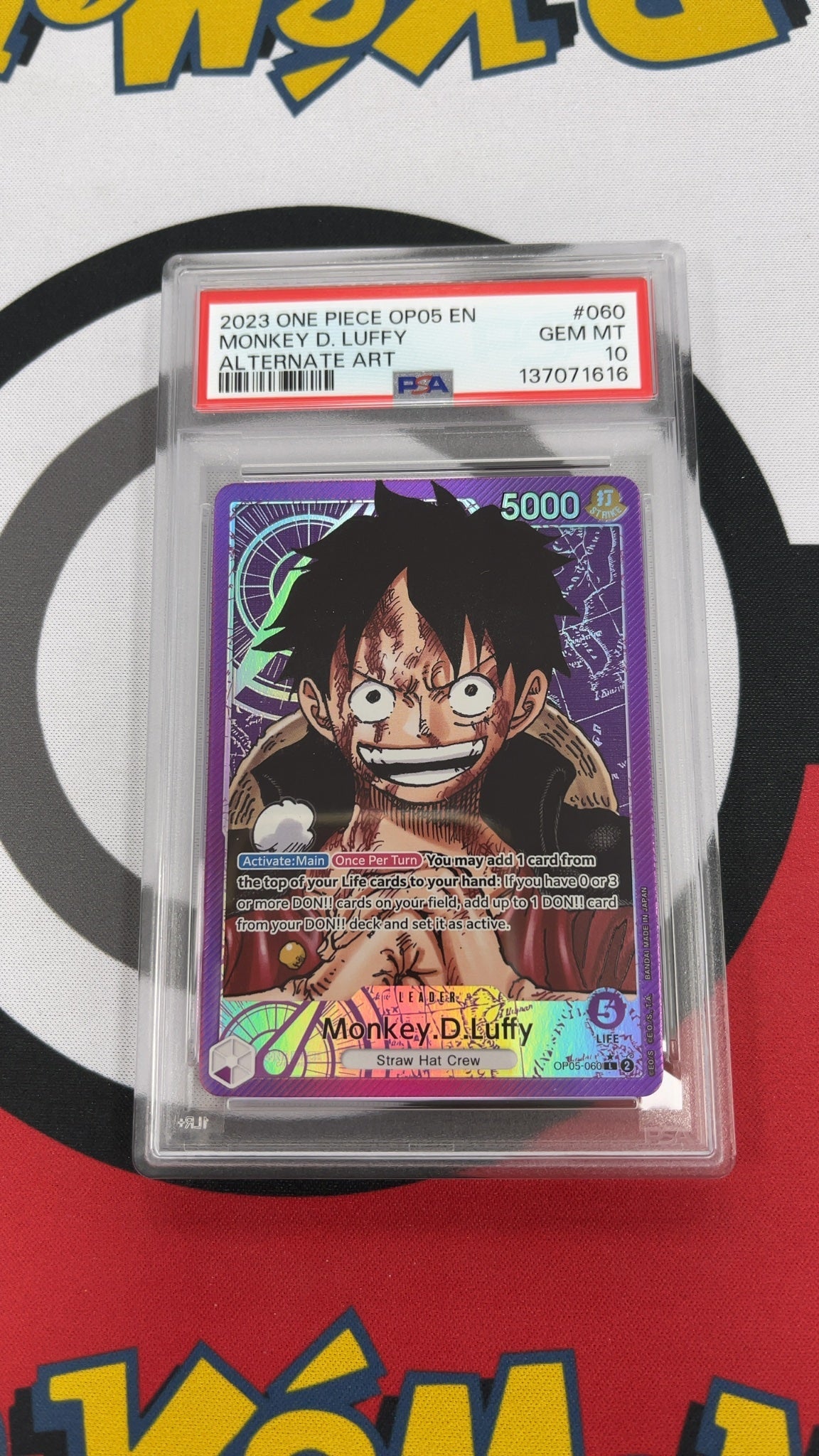 Monkey.D.Luffy [Alternate Art] OP05-060 - One Piece Awakening of the New Era (PSA 10) — trade-in photo