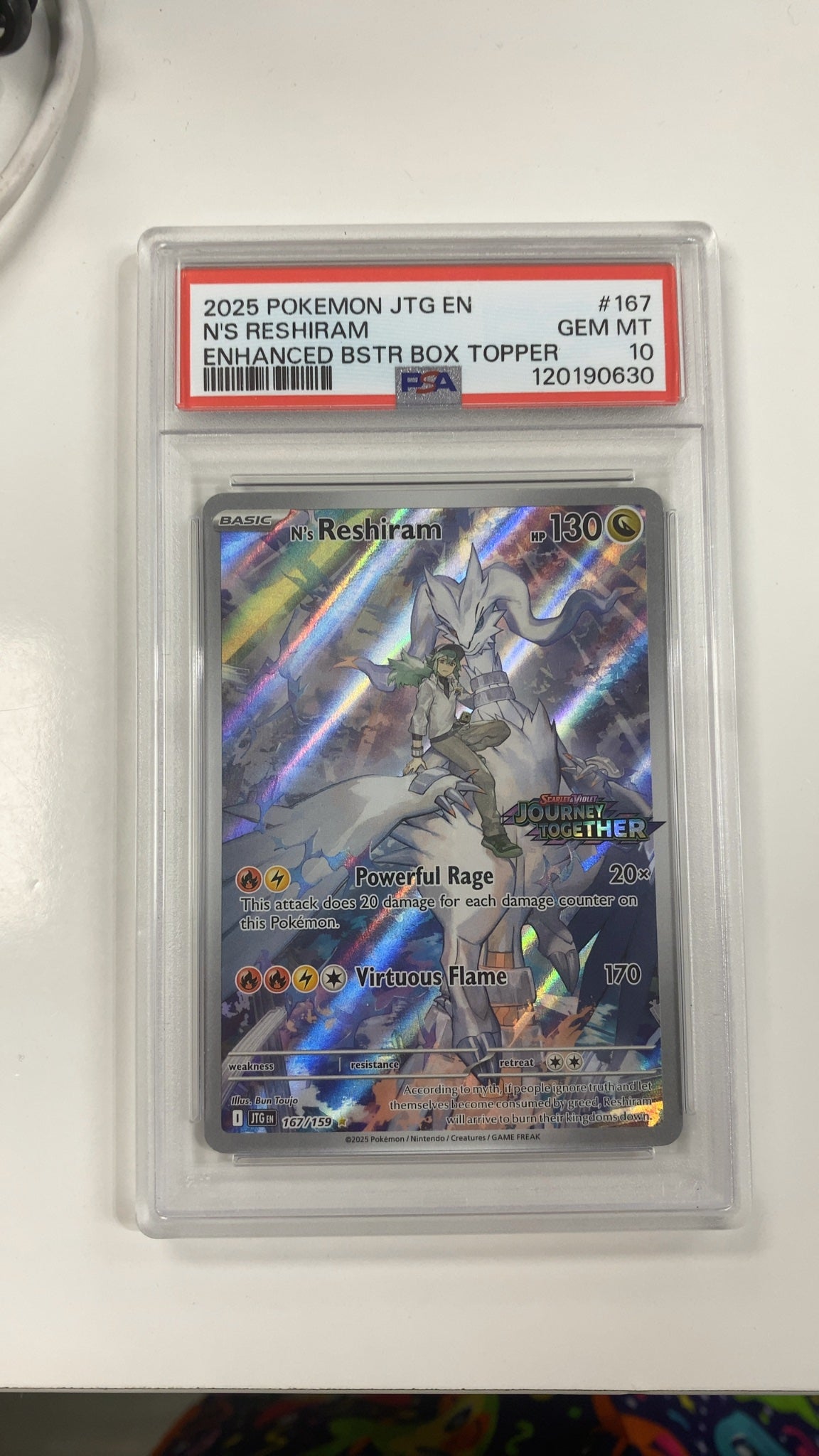 N's Reshiram [Stamped] - Pokemon Journey Together 167 (PSA 10) — trade-in photo