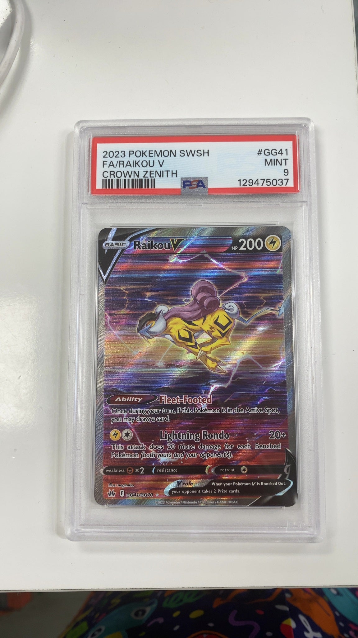 Raikou V - Pokemon Crown Zenith GG41 (GRADED 9) — trade-in photo