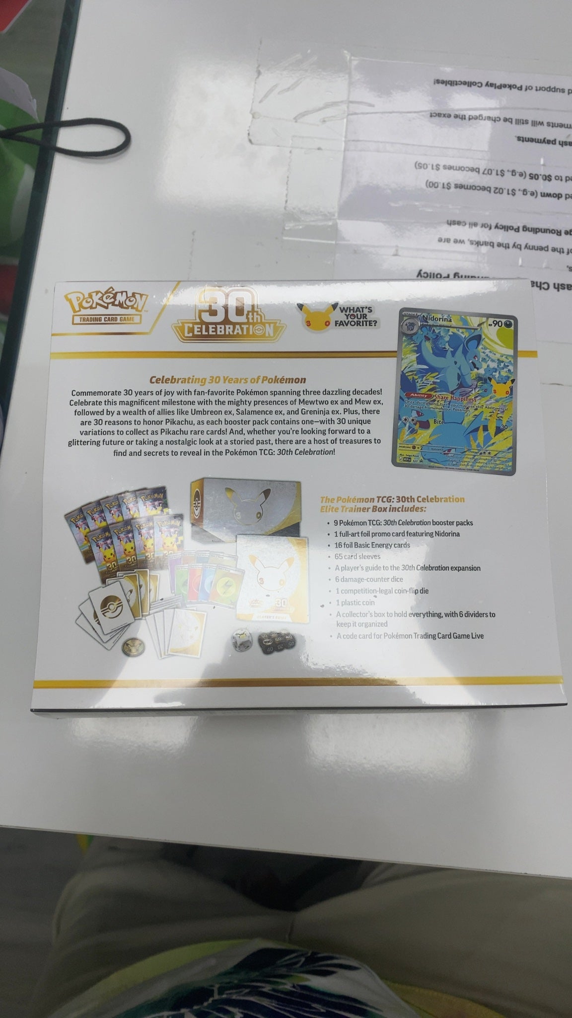 Elite Trainer Box - Pokémon 30th Celebration — trade-in photo (back)