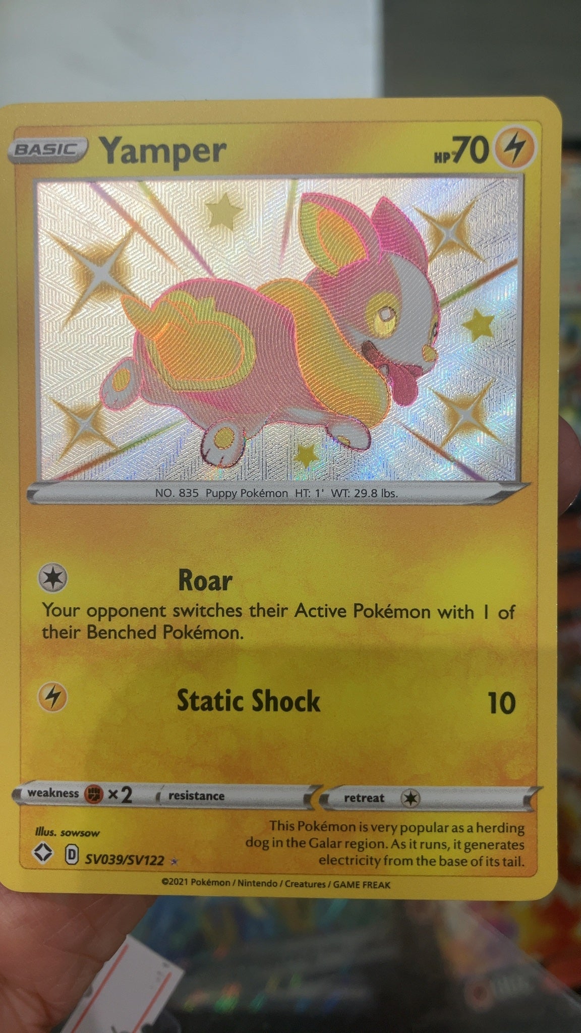 Yamper - Pokemon Shining Fates SV039 (Near Mint) — trade-in photo