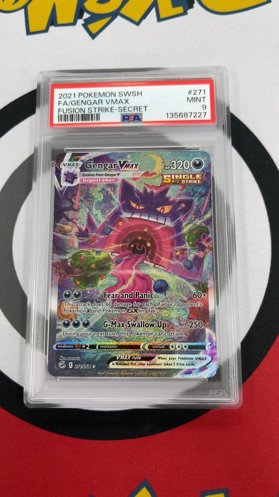 Gengar VMAX - Pokemon Fusion Strike 271 (PSA 9) — trade-in photo