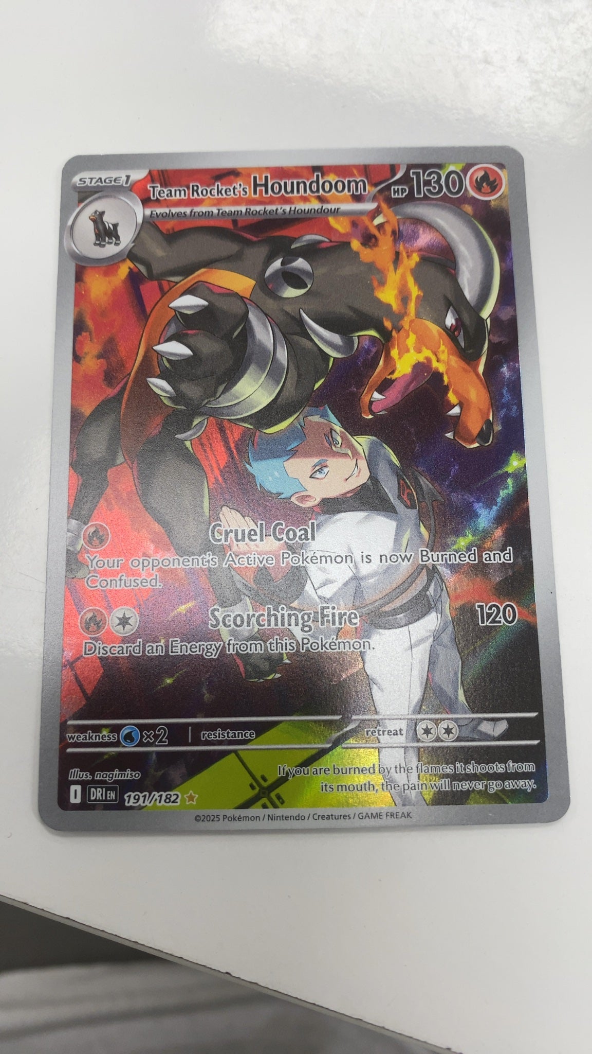 Team Rocket's Houndoom - Pokemon Destined Rivals 191/182 Illustration Rare (Near Mint) — trade-in photo