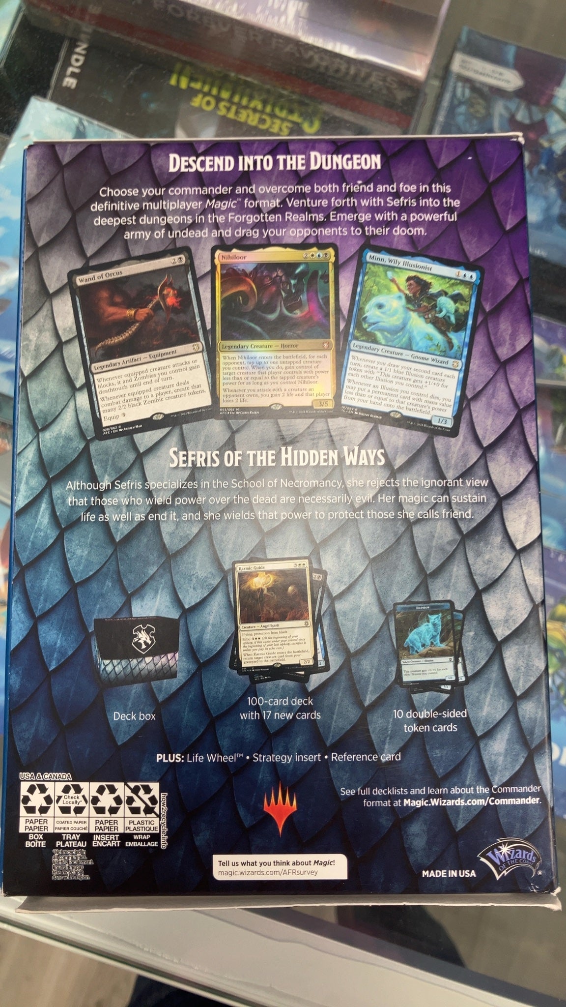 Dungeons of Death Commander Deck - Magic Adventures in the Forgotten Realms Commander (New) — trade-in photo (back)